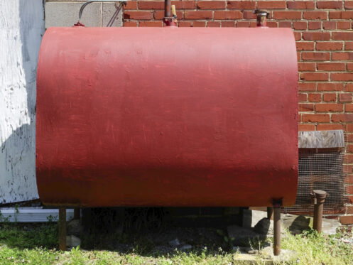 Red home oil tank