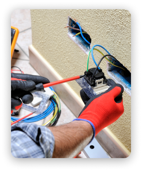 Technician working on an outlet